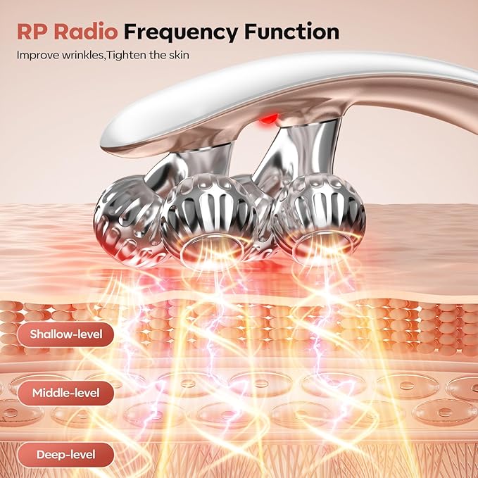 2025 New Microcurrent Facial Slimming Massager Red-Light-Therapy-for-Face and Neck,Vibrating Facial Massager with Thermals for Wrinkles, Double Chin,Firming and Lifting-GlimoraGlow