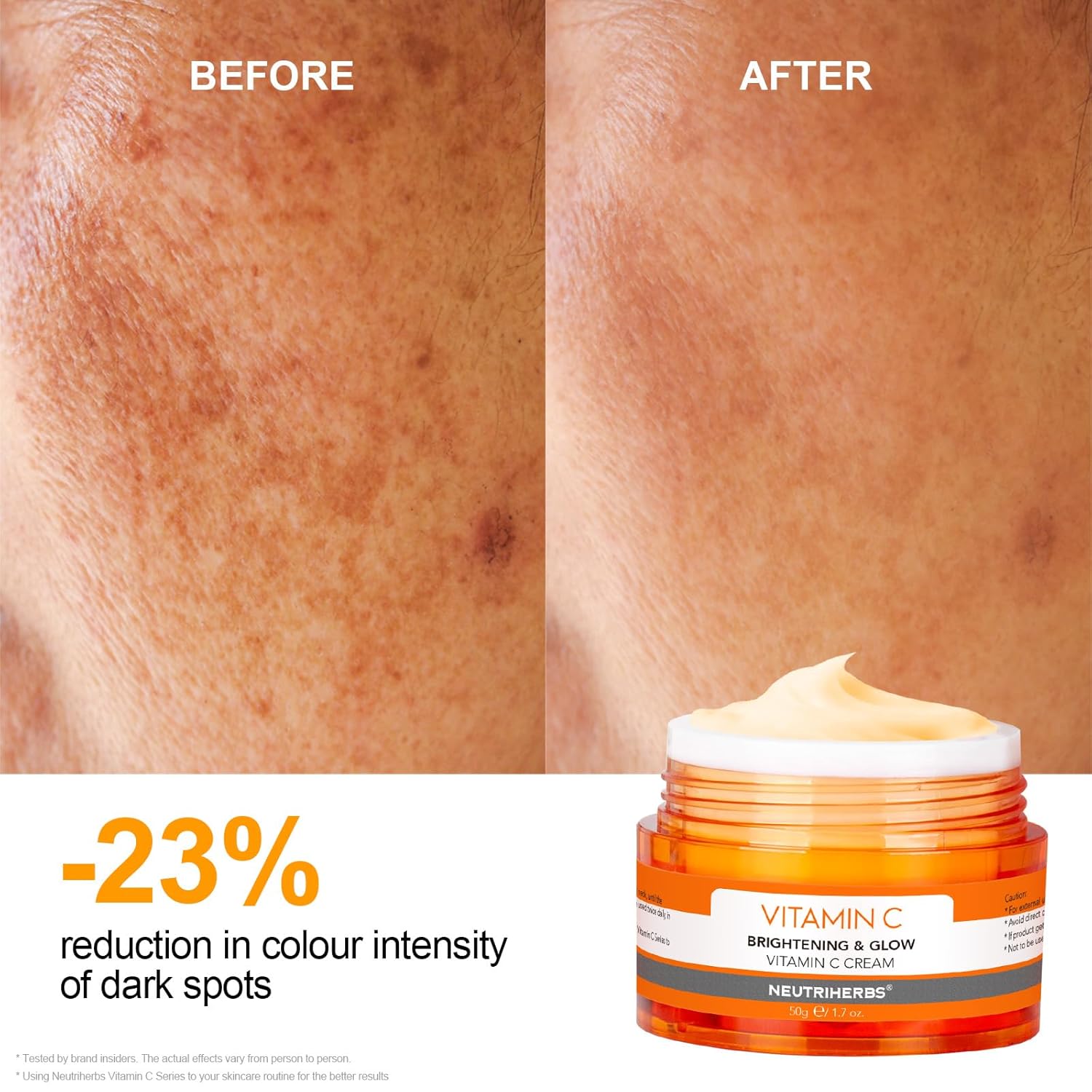 Neutriherbs Vitamin C Face Cream, Day & Night Facial Moisturizer, Daily Skin Care, Brighten, Lighten Skin, Moisturizing Softening Smoothing Skin 1.7oz-GlimoraGlow