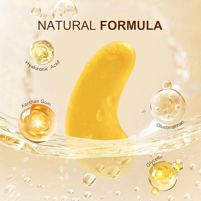 10Pairs 20Pcs 24K Gold Under Eye Patches, Collagen Eye Masks for Dark Circles and Puffiness, Reduce Wrinkles and Puffy Eyes, Refresh Your Skin, Women Skincare Eye Treatment Products-GlimoraGlow
