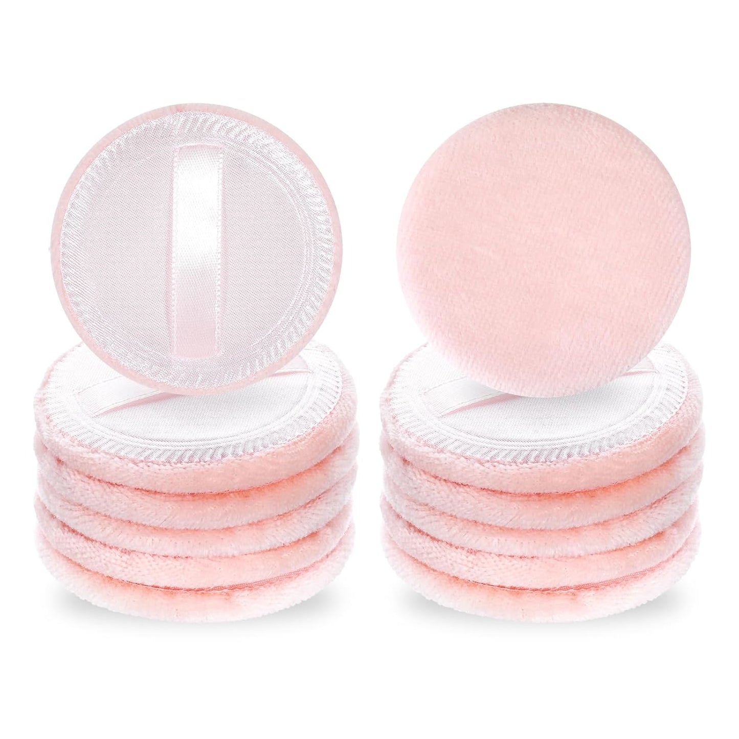 12 Pcs Makeup Powder Puff Cotton Powder Puffs for Face Powders Makeup Puffs for Powders Small Velour Puff Soft Pads Washable Face Compact for Loose Setting Pressed Powder(2.36 Inch Skin Color)-GlimoraGlow