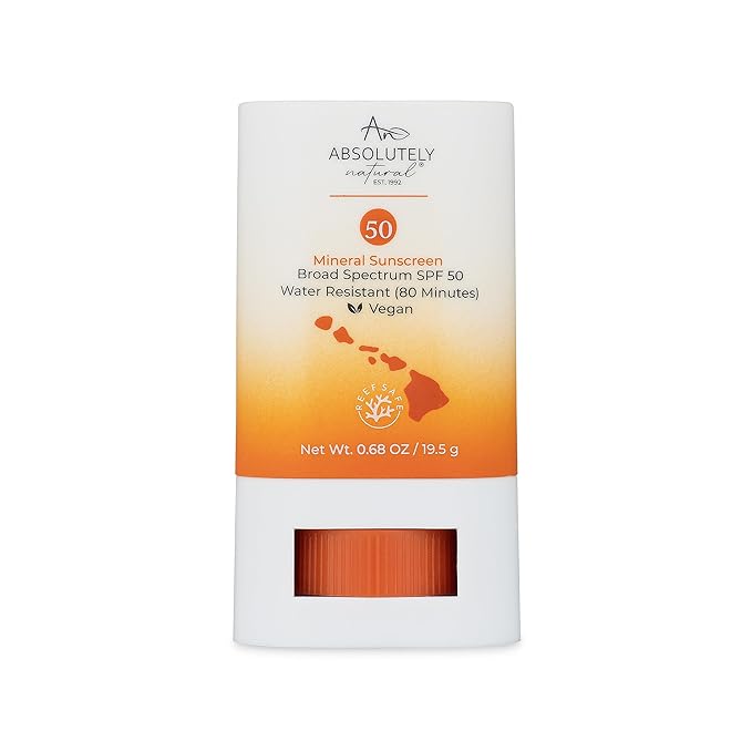 SPF 50 Mineral Sunscreen Stick with Rose Hips Oil, Cruelty Free and Reef Safe, Vegan Blend for Face and Body, Made in USA-GlimoraGlow
