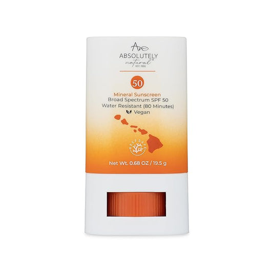 SPF 50 Mineral Sunscreen Stick with Rose Hips Oil, Cruelty Free and Reef Safe, Vegan Blend for Face and Body, Made in USA-GlimoraGlow