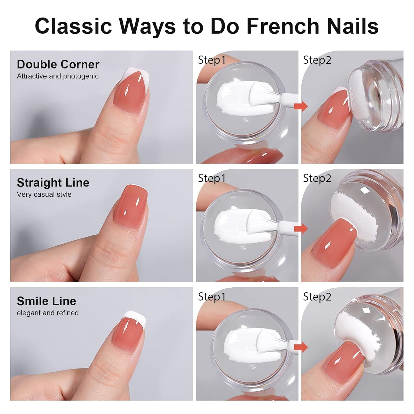 14PCS Nail Art Stamper Clear Silicone Nails Stamping Jelly with Scraper Transparent Visible Body DIY Manicure Nail Art Tool P-GlimoraGlow