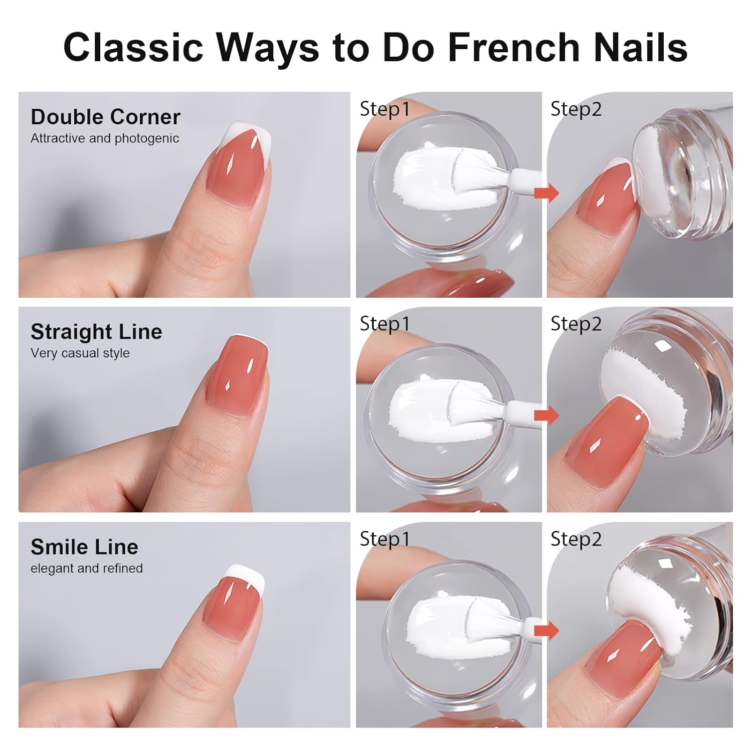 14PCS Nail Art Stamper Clear Silicone Nails Stamping Jelly with Scraper Transparent Visible Body DIY Manicure Nail Art Tool P-GlimoraGlow