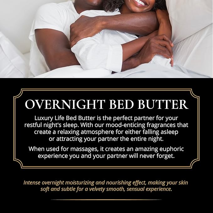 LUXURY LIFE Bed Butter - Scented, Luxurious Body Butter With All-Natural Hyaluronic Acid For Soft, Glowing, Hydrated Skin - For Men & Women - For All Skin Types - Warm Compliments Scent, 5 oz-GlimoraGlow