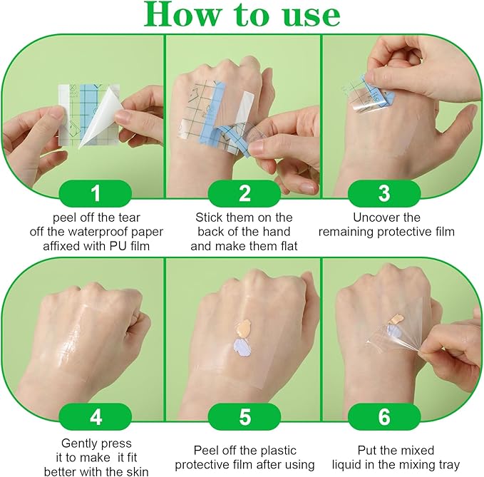 100 Pieces Makeup Hand Palette Single Use Makeup Mixing Palette Professional Makeup Artist Must Haves Disposable Transparent Waterproof Cosmetic Tray Adhesive Tape for Women and Girls-GlimoraGlow