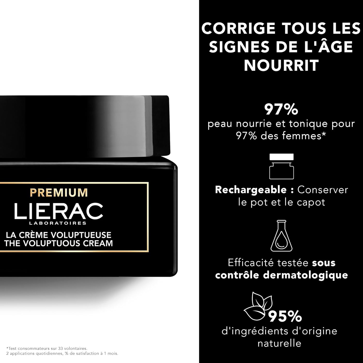 Lierac The Voluptuous Face Cream - Wrinkle-Minimizing Face Moisturizer Cream for Woman, Fine Lines, Hydrating, Corrects All the Signs of Aging with Niacinamide & Hyaluronic Acid, Sensitive Skin - 50ml-GlimoraGlow