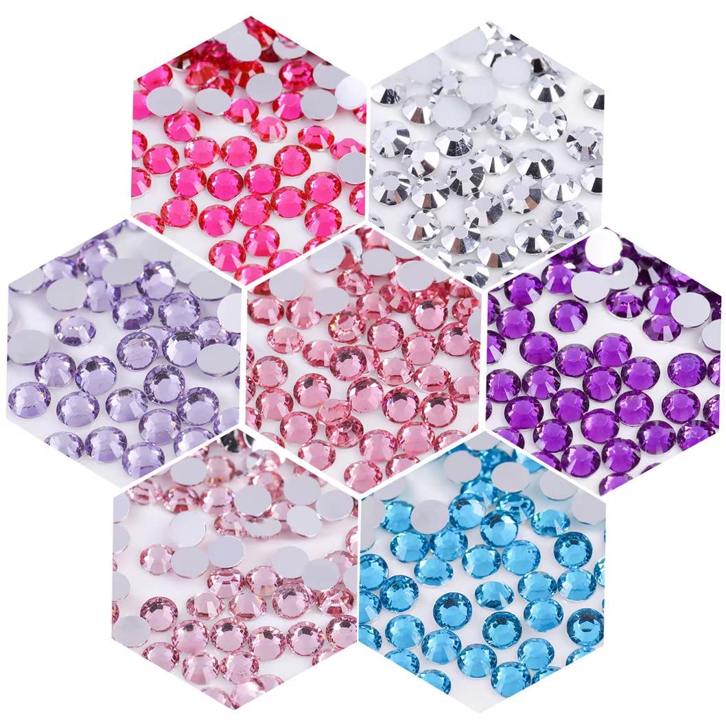 1500 Pieces SS16 4mm Flatback Rhinestones Clear Glass Round Gems Crystals for Nail Art DIY Crafts Clothes Shoes Bags （Silver）-GlimoraGlow