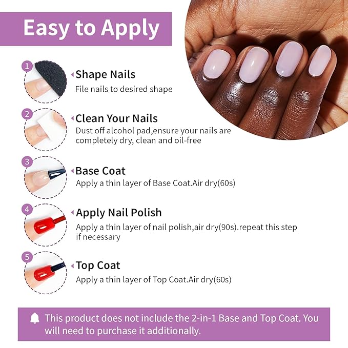 10ml Nude Pink Nail Polish Set 6 Colors Brown Red Purple All Seasons Neutral Color Quick Dry Nail Polish Set for Women Salon DIY Nail Art-GlimoraGlow