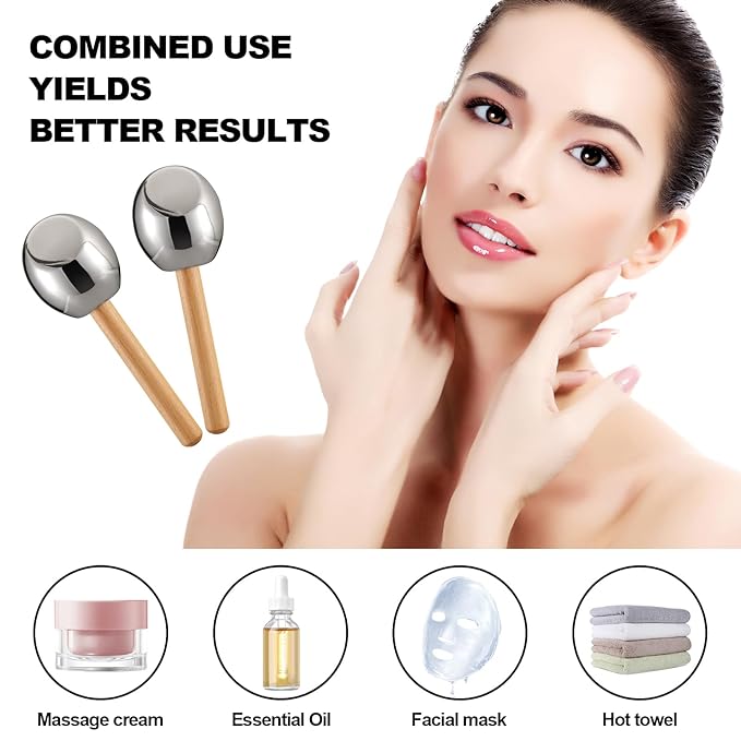 Ice Globes-Facial Skin Care Tools for Women,Ice Globes for Face-Unbreakable Steel Cooling Roller,Cryo Sticks for Face -Tighten Skin and Reduce Puffiness-GlimoraGlow