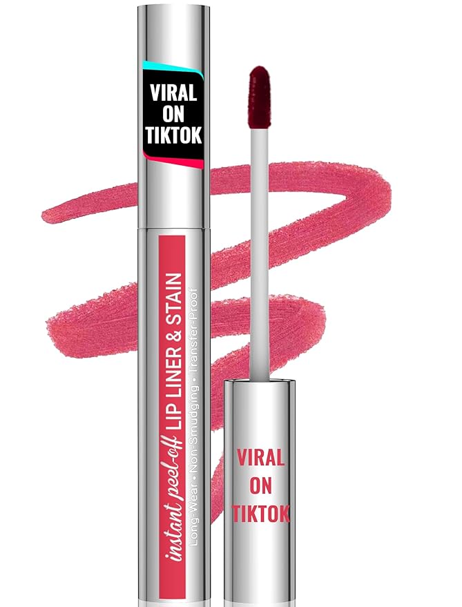 iMethod Natural Long Lasting Lip Liner - Peel Off, Waterproof Stay On All Day, Transfer-Proof, Highly Pigmented, Instant Peel Off Lip Stain Color, Rose-GlimoraGlow