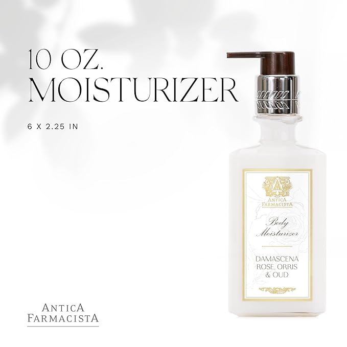 Antica Farmacista Body Moisturizer - Moisturizing Scented Lotion - Premium Body Moisturizer - Luxury Gift for Women & Men - Hand & Skin Hydration - Damascena Rose, Orris and Oud, 10 Fl Oz-GlimoraGlow