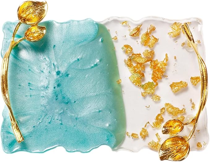 2023 Retro Nail Art Palette, Nail Painting Mixed Color Palette with Leaves Handle, Nail Holder Gel Color Makeup Display Board Pallet (Green)-GlimoraGlow