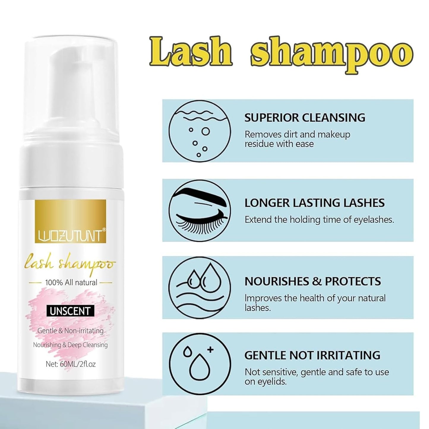 Eyelash Extension Cleanser Lash Mousse Lash Shampoo for Extensions, USB Mini Portable Fan Rechargeable Electric Handheld Air Conditioning (lash kit-handheld fan)-GlimoraGlow