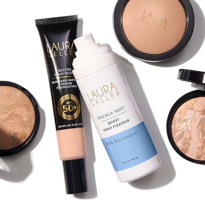 LAURA GELLER NEW YORK Spackle Mist Boost Setting Spray with Electrolytes - Long-Lasting Makeup Spray with Blue Light Protection - Dewy Skin Makeup Setting Spray-GlimoraGlow