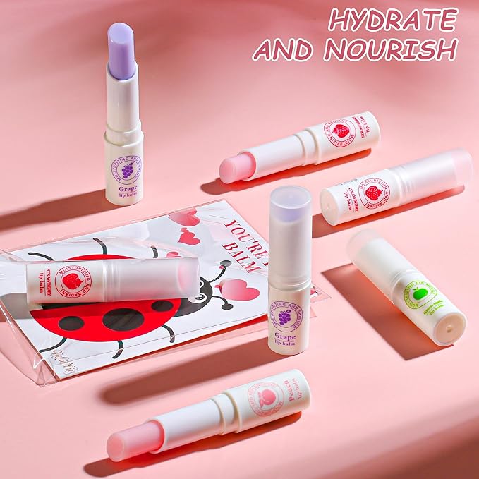 24 Pack Valentines Day Gifts for Kids lip balm bulk,chapstick bulk,party favors for kids boys girls,Natural Moisturizing Lip Balm for dry cracked lips,goody bag filler,Wedding Gifts-GlimoraGlow