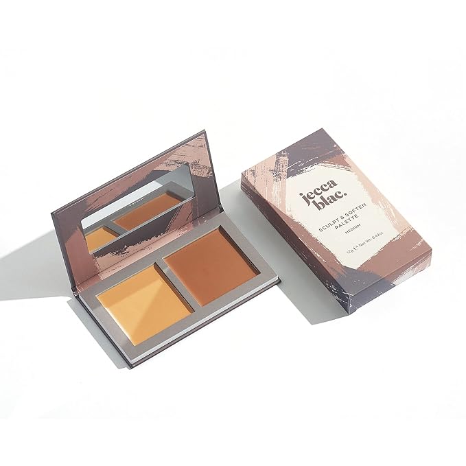 Jecca Blac Sculpt and Soften Contour Palette, Creamy Formula with Natural Finish, Medium Coverage, Gender Neutral and LGBTIQA+ Inclusive Make Up, Medium, 12g-GlimoraGlow