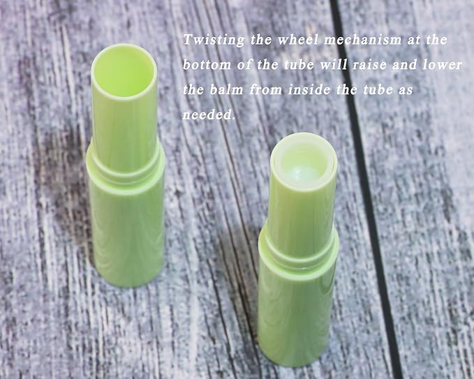 0.14oz Empty Flavored Lip Balm Container Tubes Plastic Homemade Moisturizing Lip Stick with Caps Bulk Fit for Women Adult DIY Making Supplies, 25 Count (Green)-GlimoraGlow