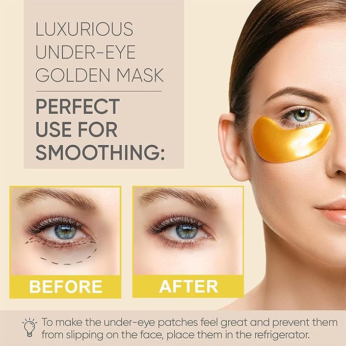 20 Pieces Lip Masks&24K Gold Gel Eye Masks,Crystal Collagen Under Eye Masks,Moisturizing Cherry Lip Patches Skin Care,Reducing Fine Lines & Dark Circle for Puffy Eyes,Birthday for Women-GlimoraGlow