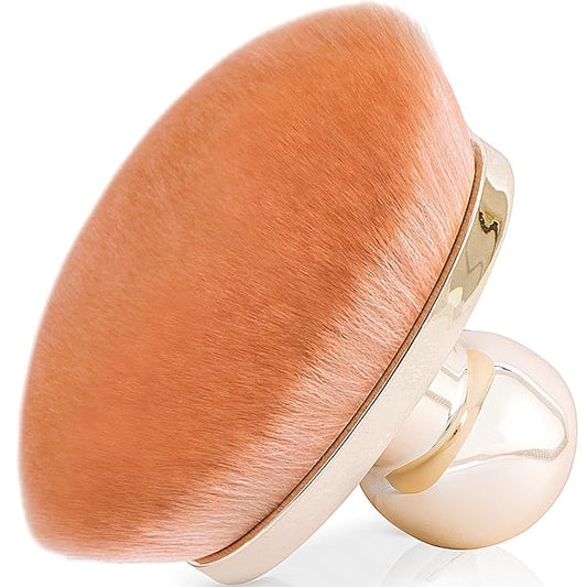 Extra Large Body Makeup Brush for Self Tanner – 115mm Wide Rose Gold Kabuki Body Brush for Bronzer Blend & Blur, Vegan Fiber Self Tanning Brush for Legs & Body with Drawstring Bag by Yoseng-GlimoraGlow