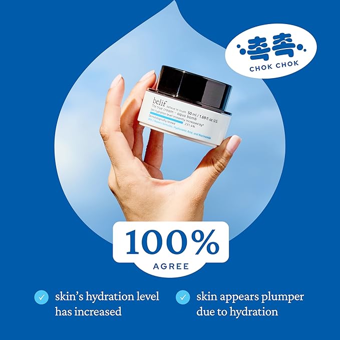 belif Aqua Bomb – Lightweight Gel Moisturizer with Niacinamide, Hyaluronic Acid & Squalane | 72H Hydration + Cooling Effect, Korean Skincare (3.3 fl oz)-GlimoraGlow