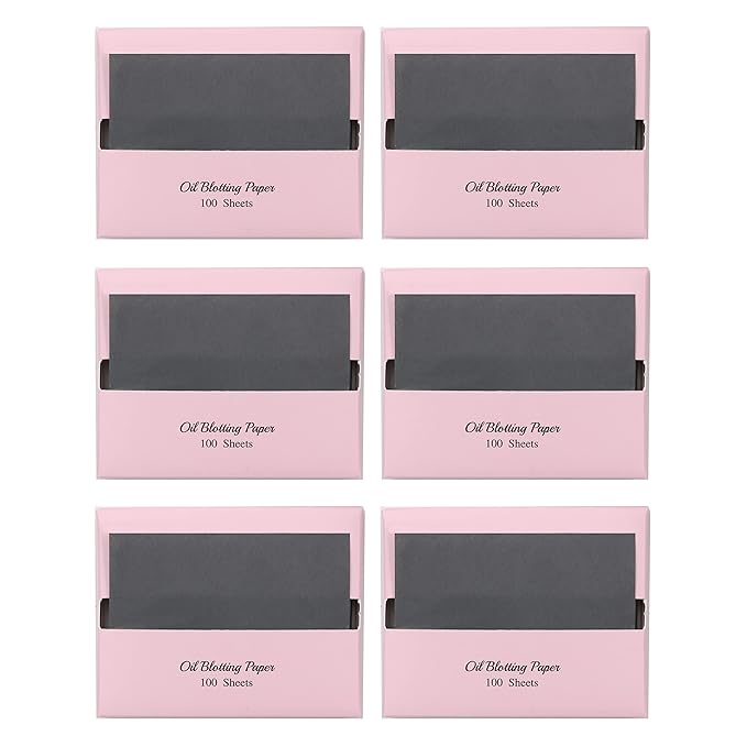 [600 Counts Refills Only] Natural Bamboo Charcoal Oil Blotting Sheets for Face with Mirror Case and Refills-GlimoraGlow