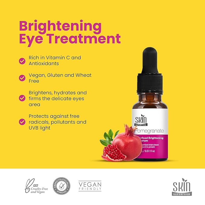 Pomegranate Superfood Brightening Oily Eye Serum 100% Natural and Vegan 0.53 Fl Oz (15ml)-GlimoraGlow