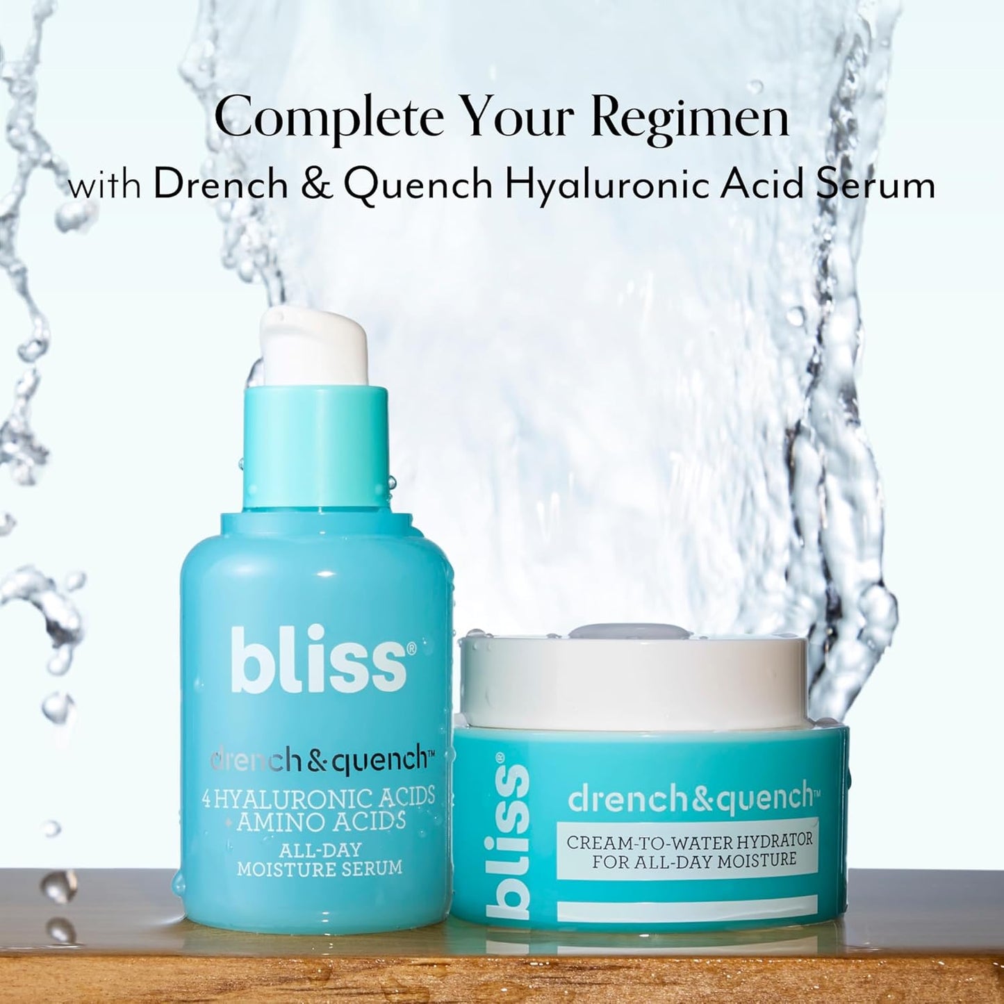 Bliss Drench & Quench Hyaluronic Acid Cream to Water Moisturizer | Lightweight Face Cream with 4 Types of Hyaluronic Acid for All Day Hydration and Plump Skin | Clean Vegan & Cruelty Free 1.7 fl oz-GlimoraGlow