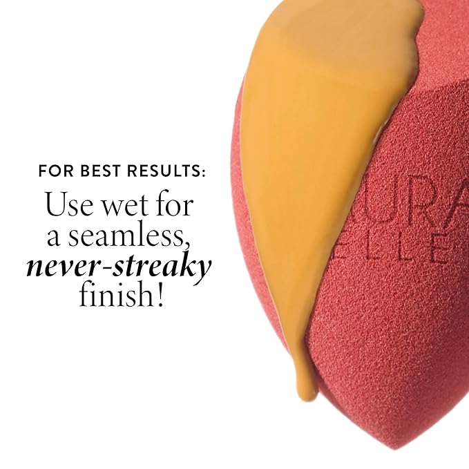 LAURA GELLER NEW YORK Full Face Blending Sponge, Easy Makeup Blender for Foundation & Concealer, Latex-Free for Sensitive Skin-GlimoraGlow