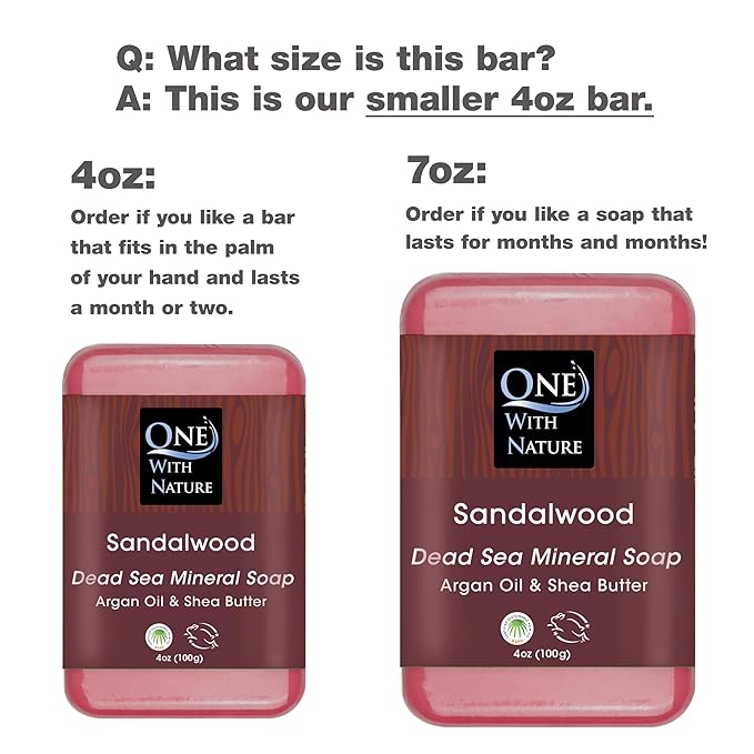 One With Nature Dead Sea Salt Sandalwood Soap 4oz 3-Pack – Purifying and Exfoliating Soap Bar with Dead Sea Minerals and Sandalwood for Face & Body, for Men & Women-GlimoraGlow