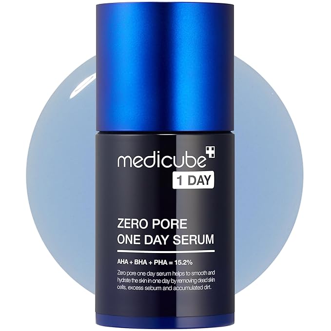 Medicube Zero Pore One-day Serum 1.01 fl.oz - Overnight Resurfacing Serum with Pore Tightening Complex - 15.2% AHA+BHA+PHA & 2% Niacinamide - 10.8% reduction in pore appearance after one day of use-GlimoraGlow