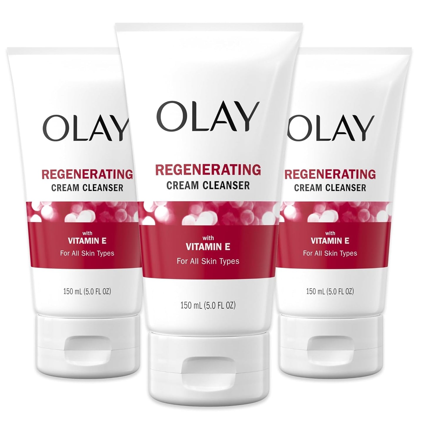 Olay Regenerist Regenerating Cream Cleanser Face Wash, 5 fl oz, Pack of 3-GlimoraGlow