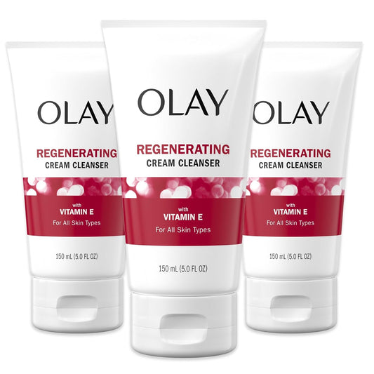Olay Regenerist Regenerating Cream Cleanser Face Wash, 5 fl oz, Pack of 3-GlimoraGlow