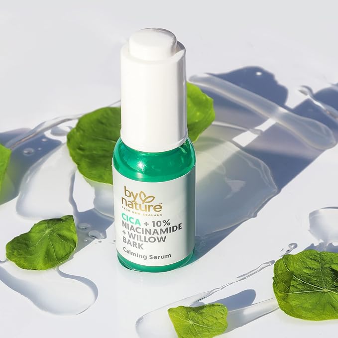 By Nature Calming Face Serum - Cica+10% Niacinamide+Willow Bark - Purifying Facial Serum with Cica Plant Extract & Texture Enhancing Niacinamide - Skincare from New Zealand - 1 fl. Oz-GlimoraGlow
