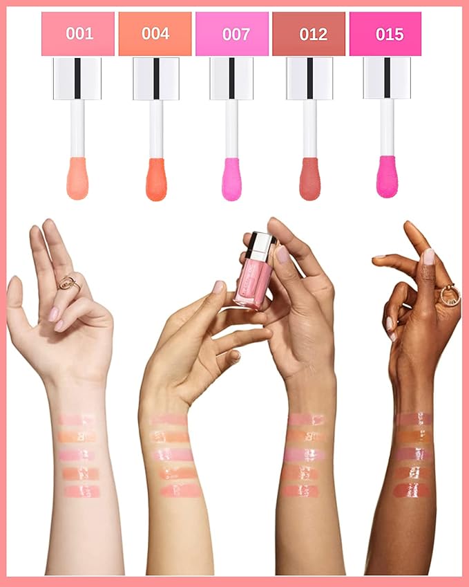 Hydrating Plumping Lip Glow Oil,Tinted Lip Gloss,Transparent Toot Lip Oil,Long Lasting Moisturizing Clear Glow Reviver Lip Oil for Lip Care Dry Lips,Women's Day Makeup Gift for Women(#001 Pink)-GlimoraGlow