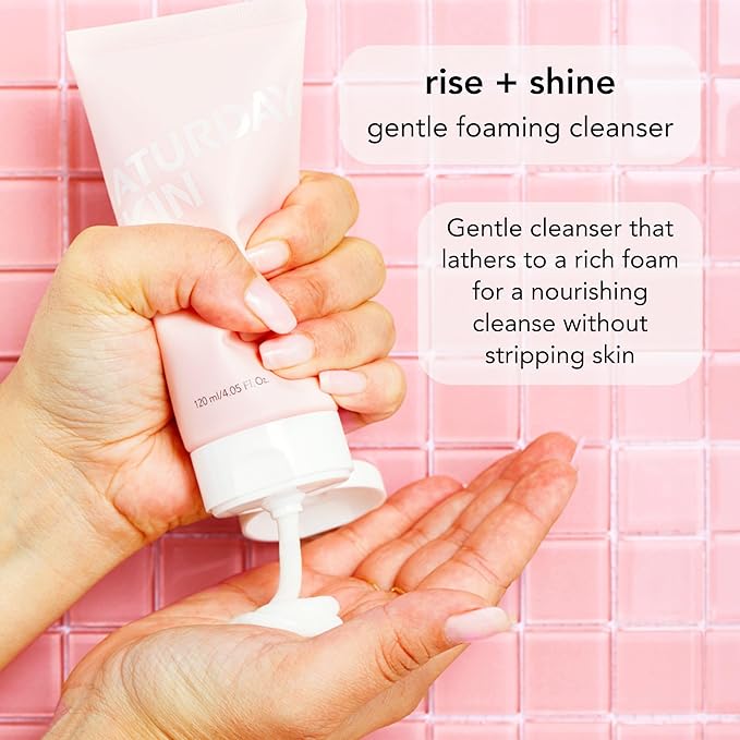 Saturday Skin Face Cleanser Hydrating Foam Cleanser Natural ingredients Anti-aging | Makeup Remover and Face Wash | Fragrance Free Ideal for Sensitive, Dry Skin Korean Skincare-GlimoraGlow
