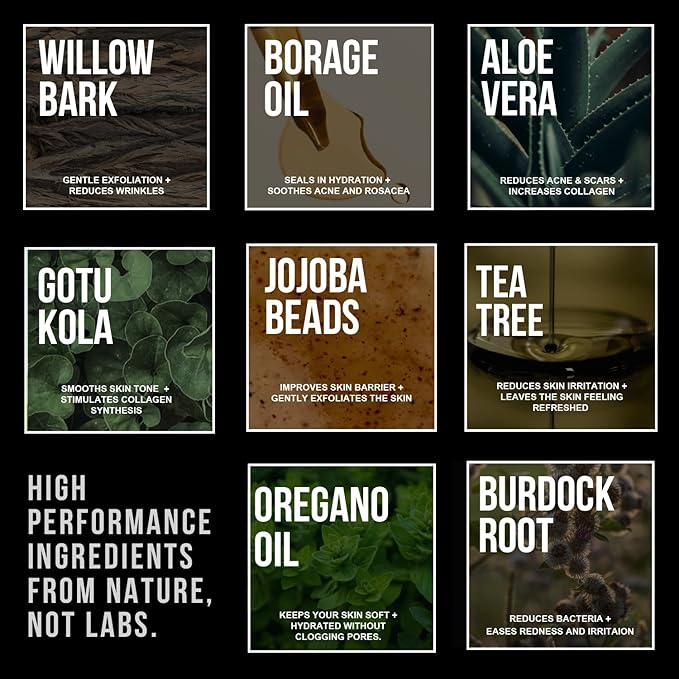 Premium Daily Power Scrub | 8 oz | Exfoliating Mens Face Wash | Deep Cleans + Prevents Breakouts | Face Wash Men's | Natural Ingredients | Made in USA-GlimoraGlow