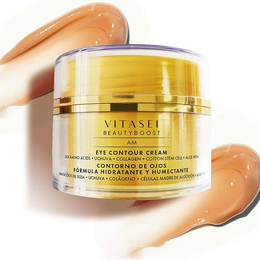 Moisturizing Eye Cream w/Aloe Vera, Collagen, Hyaluronic Acid, Cotton Stem Cells for Dark Circles, Puffiness & Bags - Under Eye Hydration Cream for Women & Men (1 Fl Oz)-GlimoraGlow