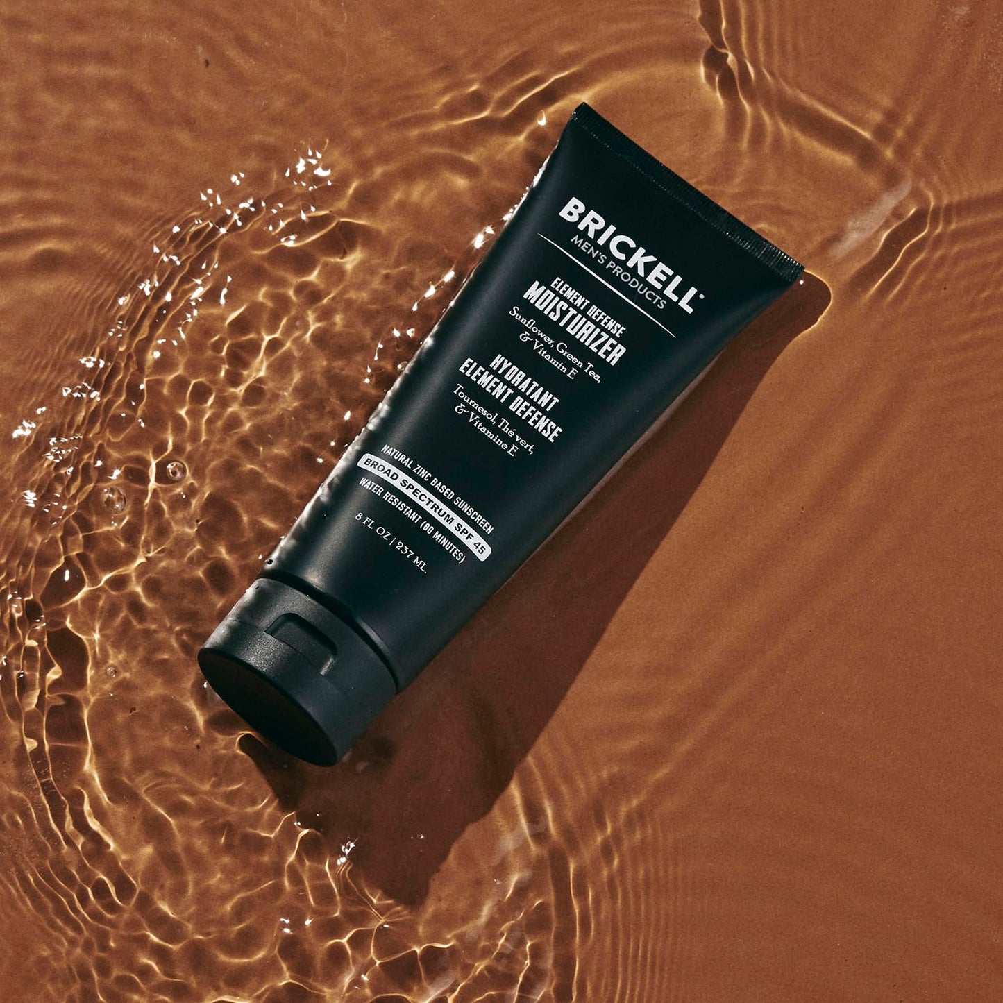 Brickell Men's Element Defense SPF45 Moisturizer for Men, Natural & Organic, Zinc Oxide Mineral Sunscreen, Hydrates and Protects Skin Against UVA/UVB Rays, 8 Ounce, Unscented-GlimoraGlow