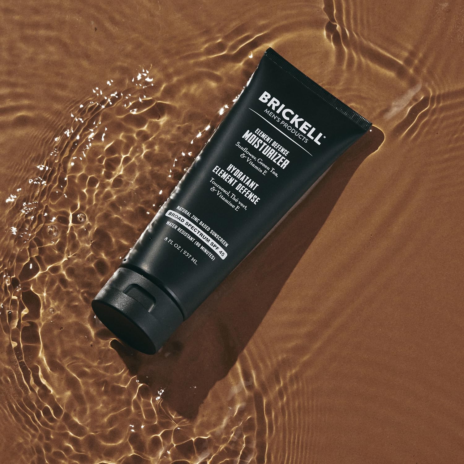 Brickell Men's Element Defense SPF45 Moisturizer for Men, Natural & Organic, Zinc Oxide Mineral Sunscreen, Hydrates and Protects Skin Against UVA/UVB Rays, 8 Ounce, Unscented-GlimoraGlow