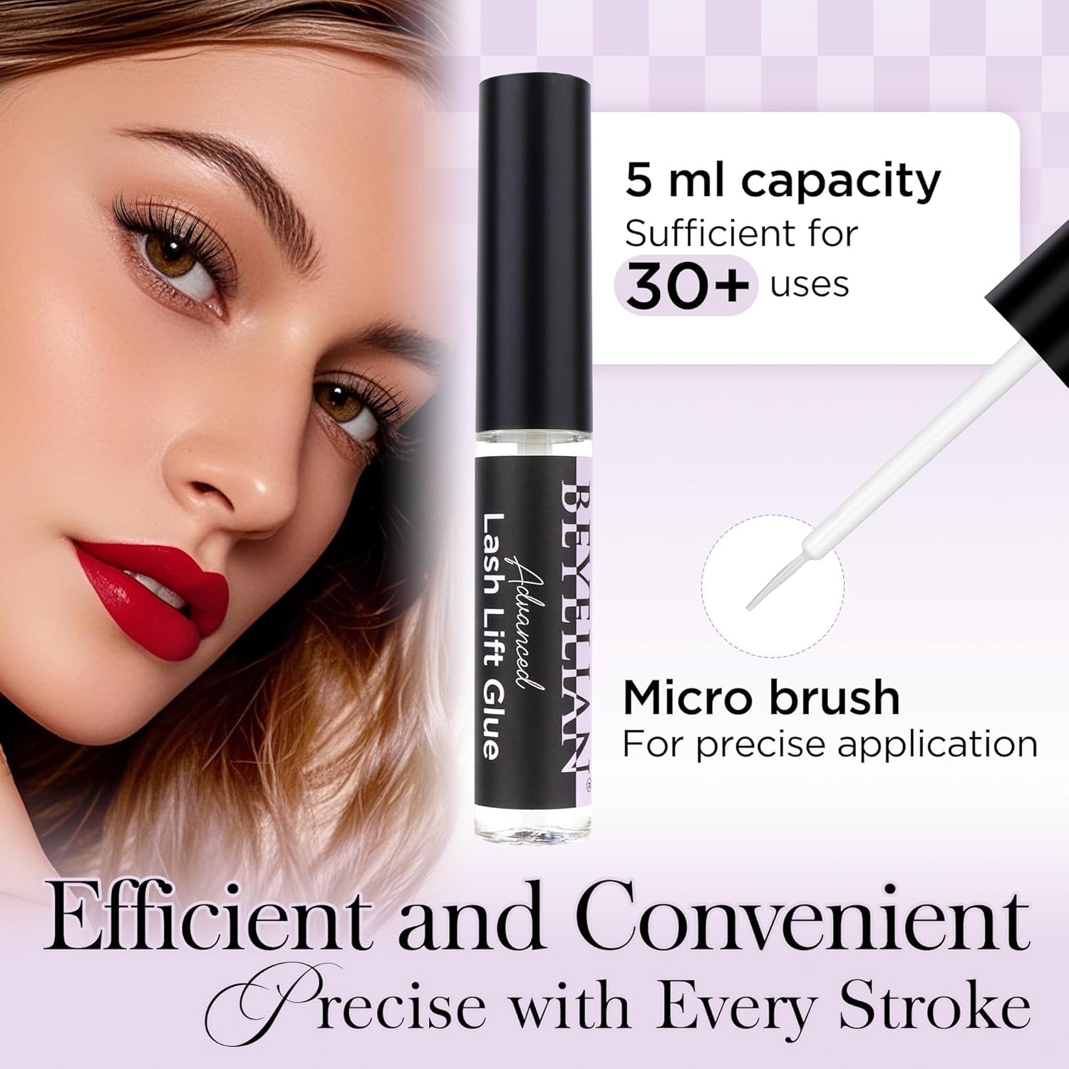 BEYELIAN Lash Lift Glue, Lash Lift Adhesive,Lash Perm Glue Strong Sticky Eyelash Dissolves Quickly in Water, No Irritation and Odorless,5ML-GlimoraGlow