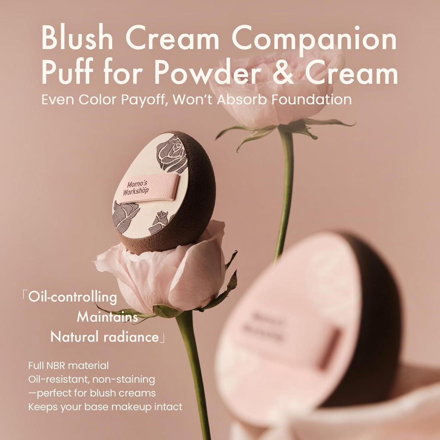 Multi-Use Mini Makeup Sponge Set,Oil-Control & Makeup Setting, Cut-Edge Design for Cream & Powder Products, for Oily Skin,Pink-Brown, 3PCS Mini Beauty Concealer Sponges & Storage Case-GlimoraGlow