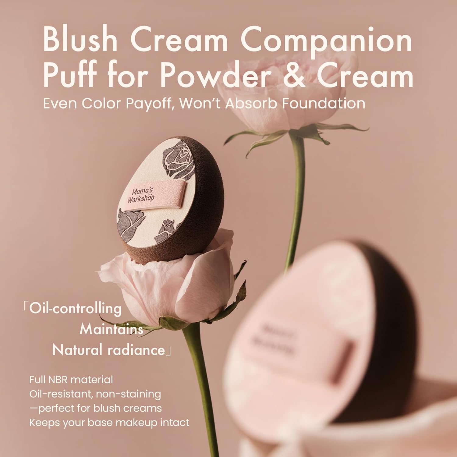 Multi-Use Mini Makeup Sponge Set,Oil-Control & Makeup Setting, Cut-Edge Design for Cream & Powder Products, for Oily Skin,Pink-Brown, 3PCS Mini Beauty Concealer Sponges & Storage Case-GlimoraGlow