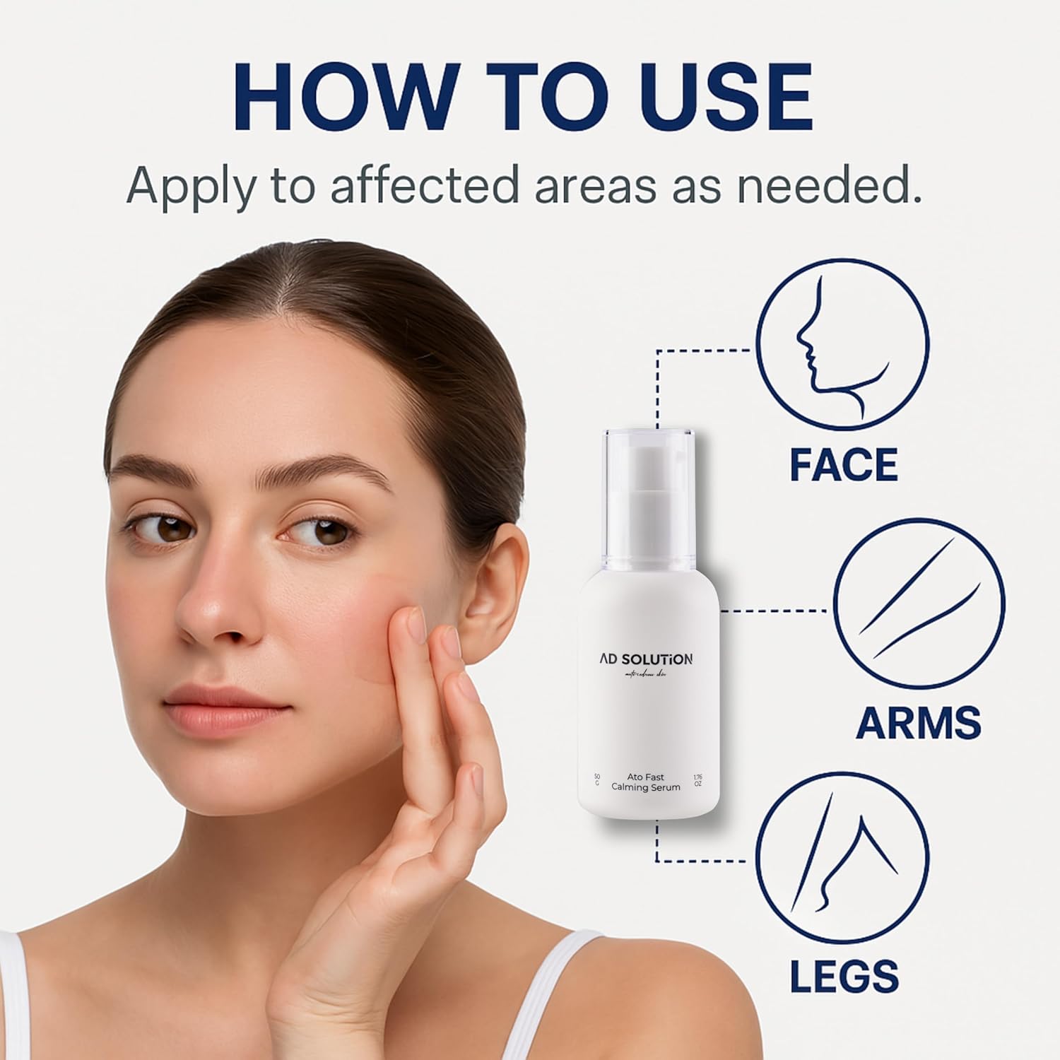 Ato Fast Calming Serum for Sensitive & Eczema-Prone Skin Instant Relief from Itch, Redness & Flare-Ups Powered by Cica & Panthenol 1.69 Fl Oz-GlimoraGlow