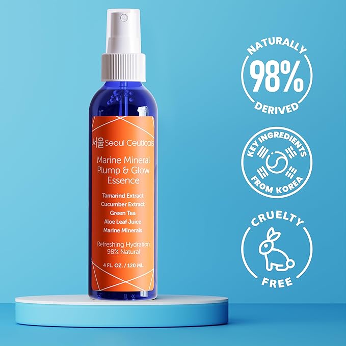 SeoulCeuticals Korean Skin Care Essence Toner - K Beauty Skincare Spray Mist For Face Contains Cucumber Extract and Marine Minerals + Organic Aloe - Get That Healthy Youthful Glow-GlimoraGlow