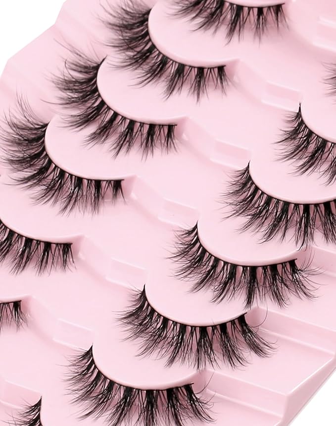 Cat Eye Lashes False Eyelashes Mink Lashes Wispy Eyelashes Natural Look Fake Eyelashes Mink Lashes Fluffy False Lashes UP8-GlimoraGlow