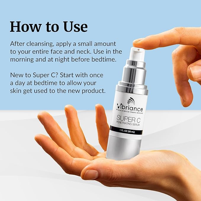 Vibriance Super C Serum for Mature Skin - All-in-One Vitamin Formula Hydrates, Firms, Lifts, Smooths, Targets Age Spots, Wrinkles, 1 fl oz-GlimoraGlow