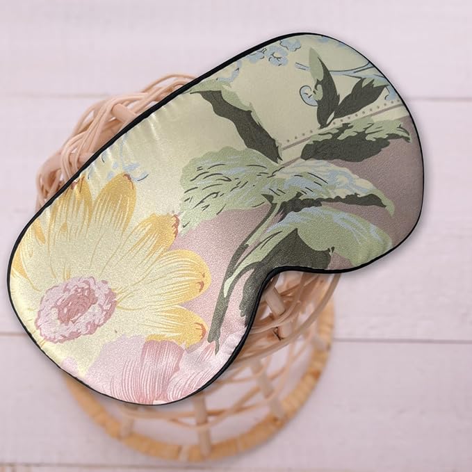 100% Pure Silk Eye Mask Sleep Eye Mask Eye Cover Eyeshade Sleeping Eye Mask Floral Colors (#28)-GlimoraGlow