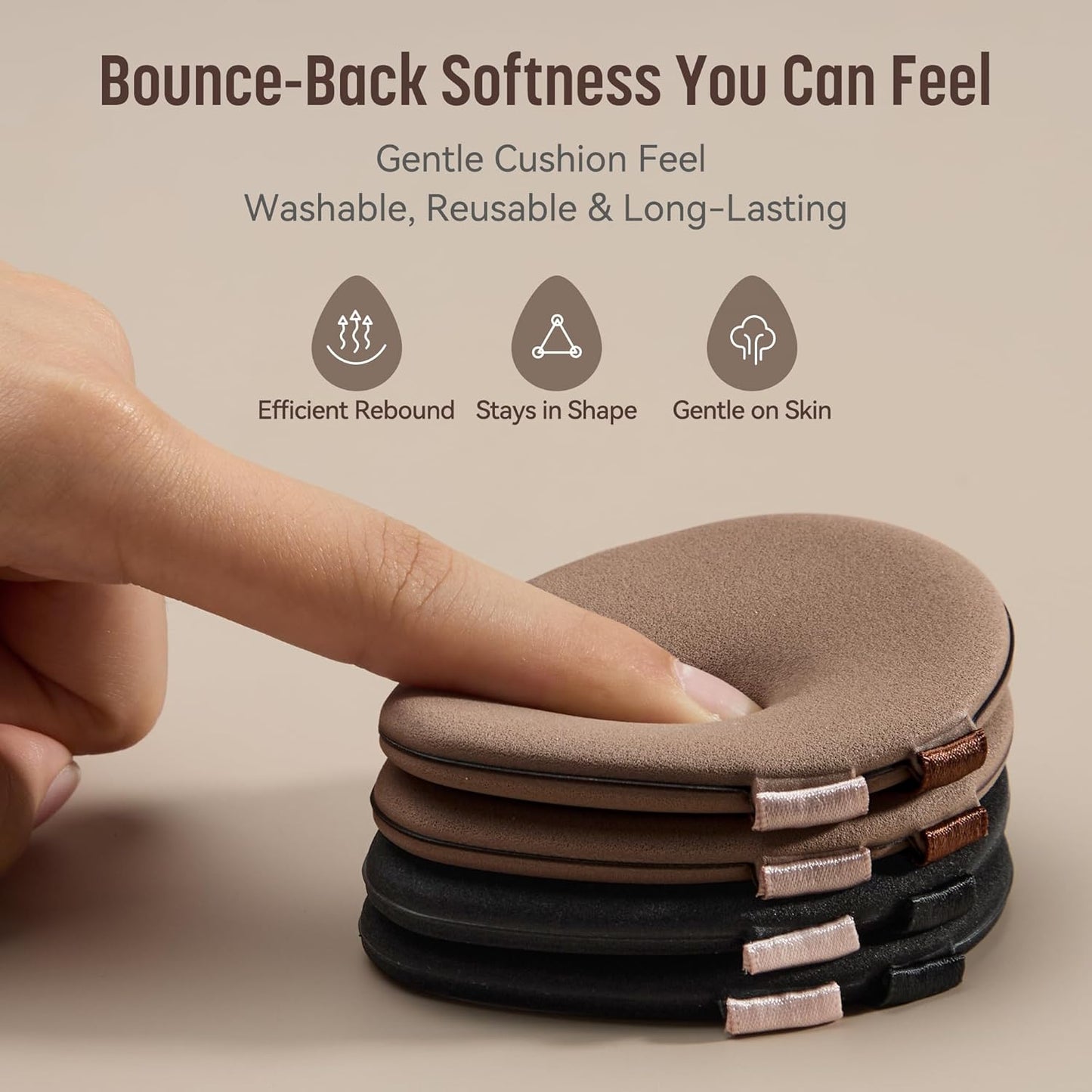 Makeup Sponge Set, GloréBrochas 4PCS Micro Porous Foundation Sponge, Latex-Free PU Makeup Puff, Low Absorption 3.2 Inch Soft Dual-Sided Foundation Puff, Individually Wrapped-GlimoraGlow