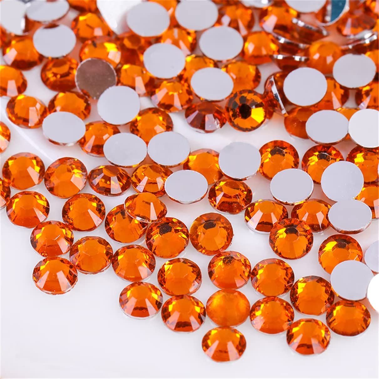 1000 Pieces SS20 5mm Flatback Rhinestones Clear Glass Round Gems Crystals for Nail Art DIY Crafts Clothes Shoes Bags （Orange）-GlimoraGlow